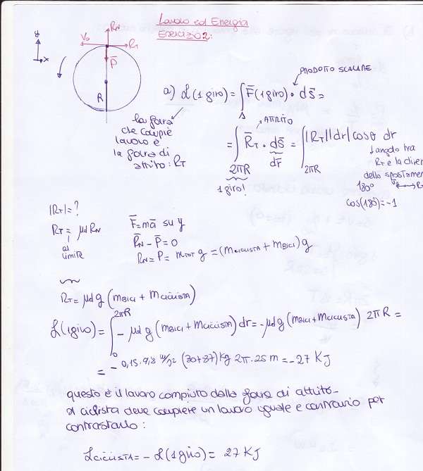 Lavoro ed Energia - Esercizio 2 Lavoro energia Esercizio 2a