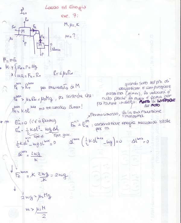 Lavoro ed Energia - Esercizio 7 Lavoro energia Esercizio 7