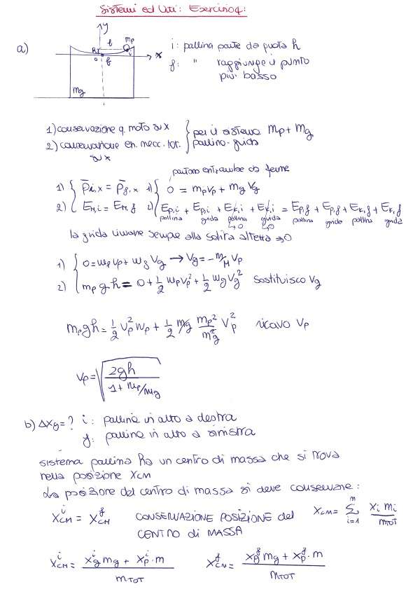 Sistemi e Urti - Esercizio 4 Sistemi e urti Esercizio 4a
