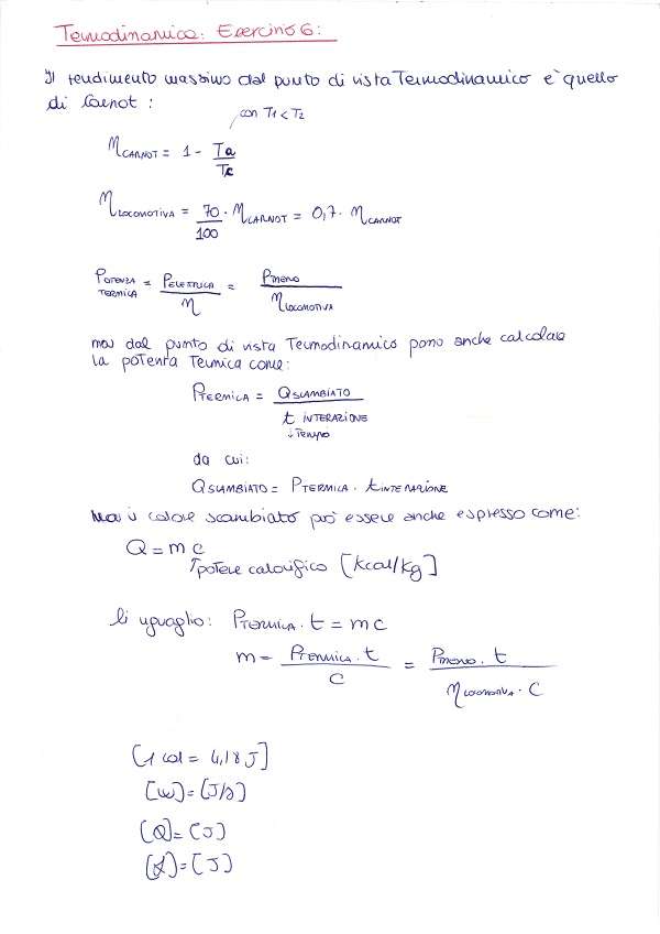 Termodinamica - Esercizio 6 Termodinamica Esercizio 6