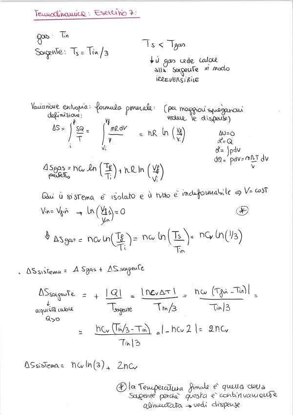Termodinamica Esercizio 7